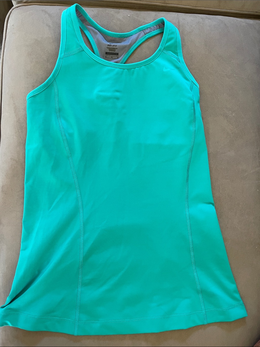 Nike Teal Sleeveless Fitted racerback Tank Top. Womens medium